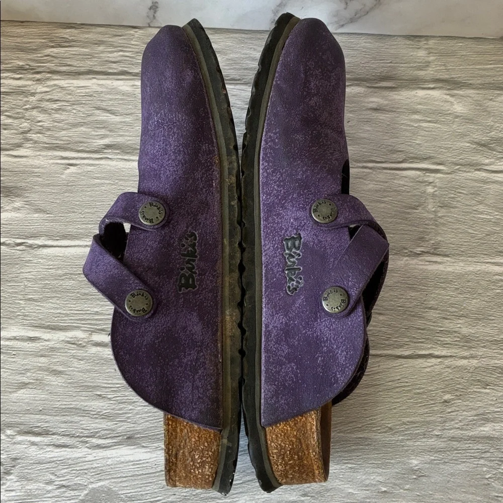 Birkenstock Birki's Dorian Purple Leather Crisscross Clogs Size 36 - Picture 4 of 13